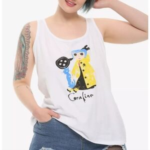 Coraline Split Hem Graphic Tank Top Size Small